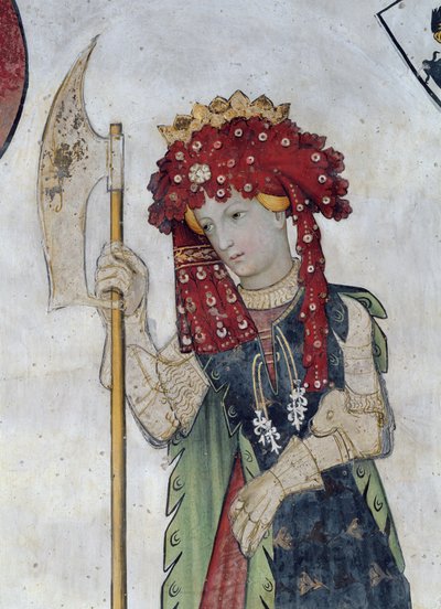 Die Neun Guten Helden und die Neun Guten Frauen, Detail von Tamari, 1418-30 von Giacomo Jaquerio